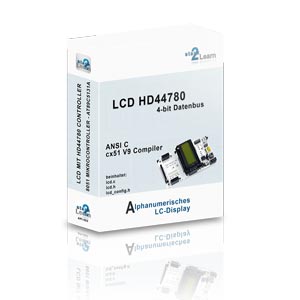 API – alphanumerisches Punktmatrix-LCD (HD44780), 4-bit Datenbus